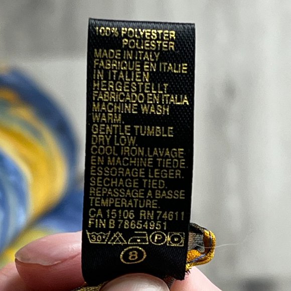 Women's Art Of The Scarf Tie Rack Vintage Made in Italy Flowers Pocket Square - Picture 5 of 5